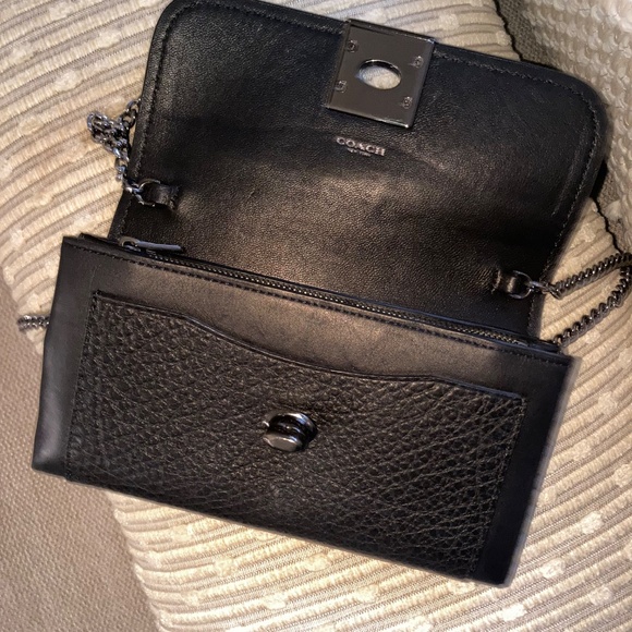 🖤 Coach black leather crossbody wallet (style 54089) - Picture 4 of 8